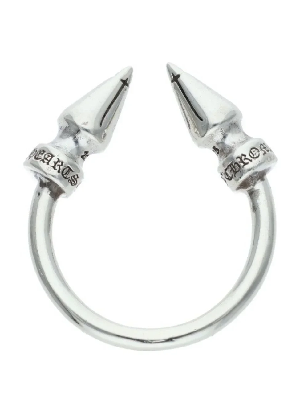 Chrome Hearts Dbl Spike Ring Double Silver
