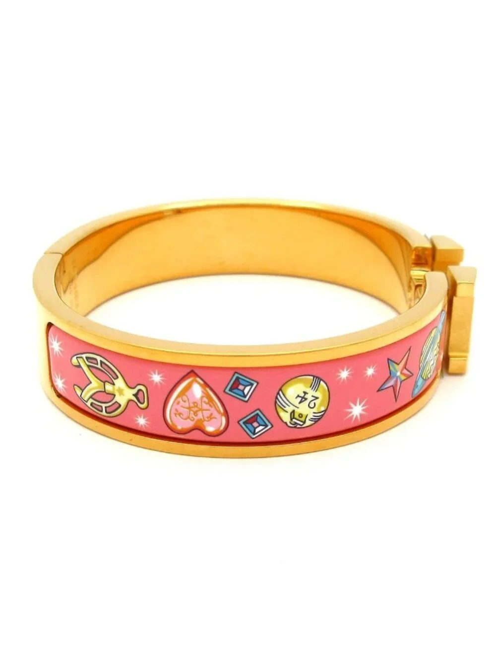 Hermes Bangle Click Gold Pink Multi Bracelet