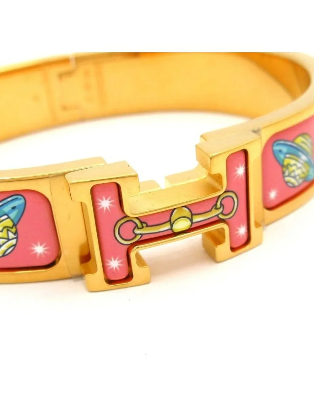 Hermes Bangle Click Gold Pink Multi Bracelet