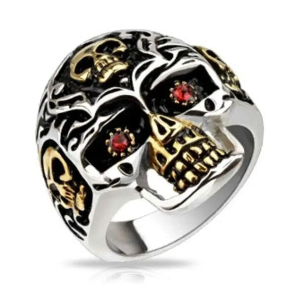New stainless‎ steel skull ring size 10