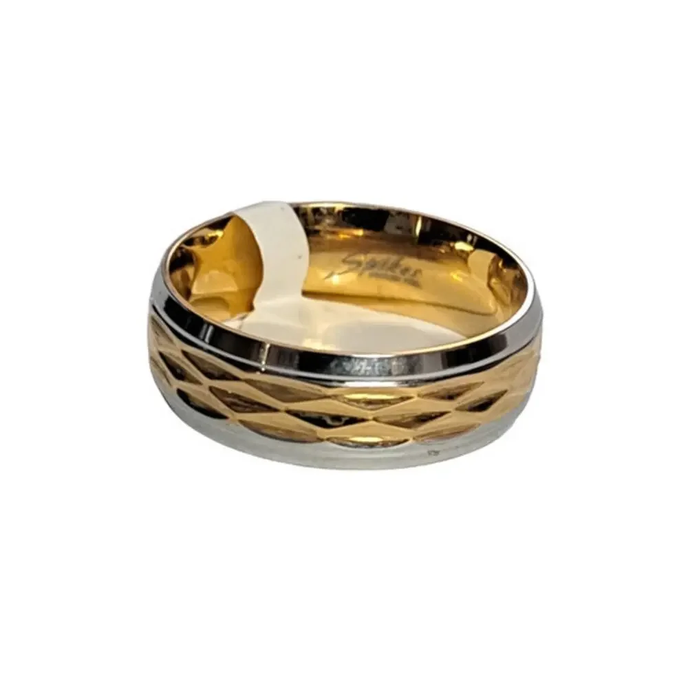 New stainless steel gold‎ and silver toned ring size 9