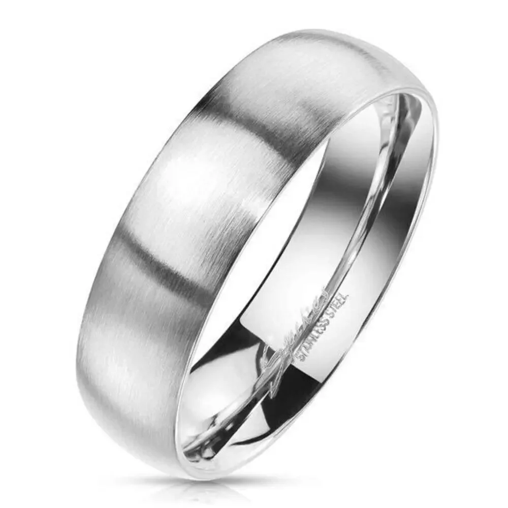 New Matte Finish Classic Dome Stainless steel ring size 9 4mm width‎